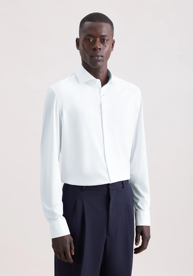 Slim Chemise Performance Uni dans Blanc | Boutique en ligne Seidensticker