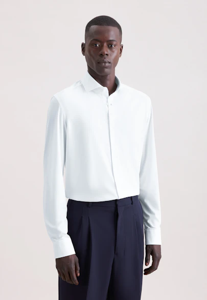 Slim Chemise Performance Uni in Blanc |  Seidensticker Onlineshop