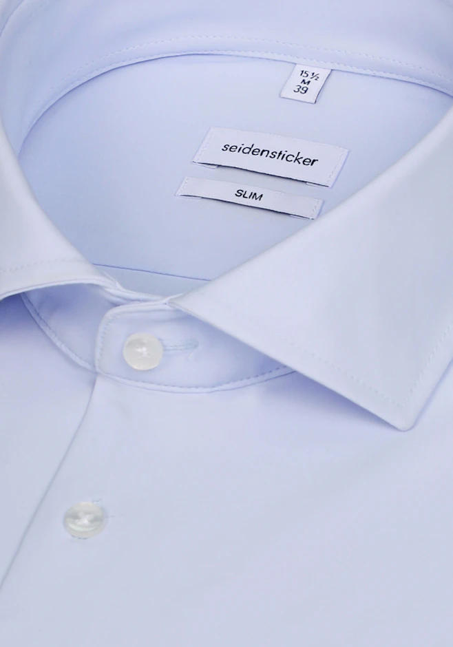 Slim Performance shirt Uni in Hellblau | Seidensticker online shop