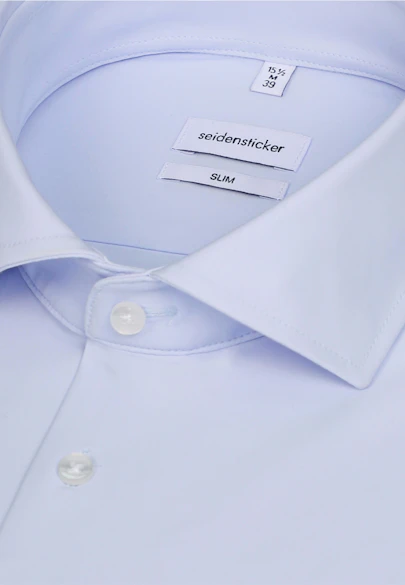 Slim Chemise Performance Uni in Bleu Clair |  Seidensticker Onlineshop