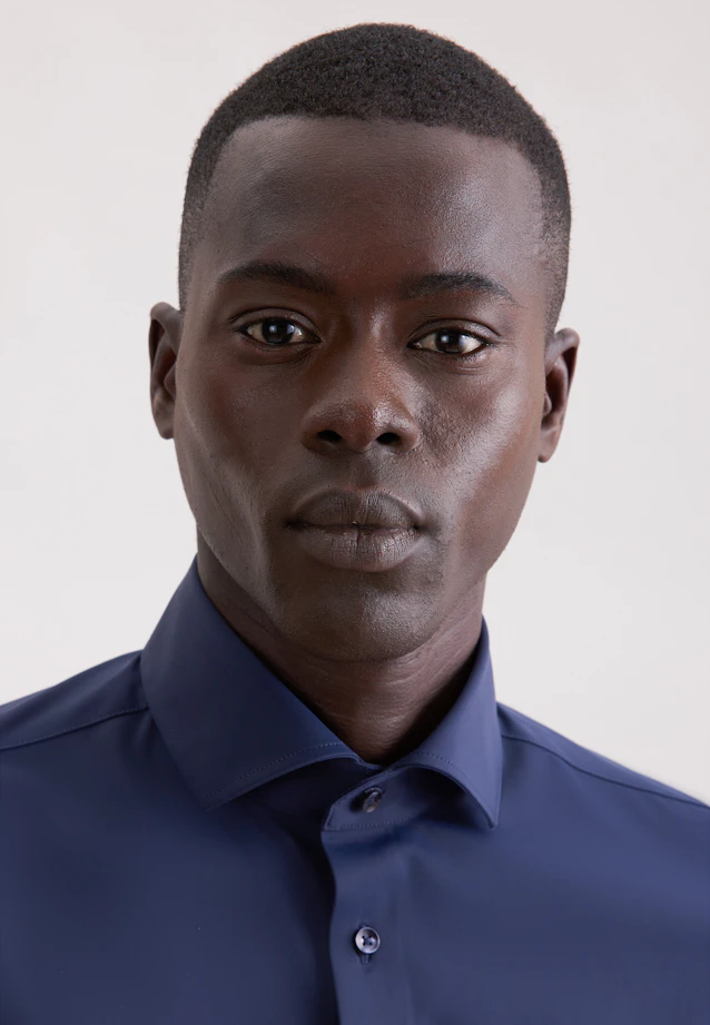 Slim Performance shirt Uni in Dunkelblau |  Seidensticker Onlineshop