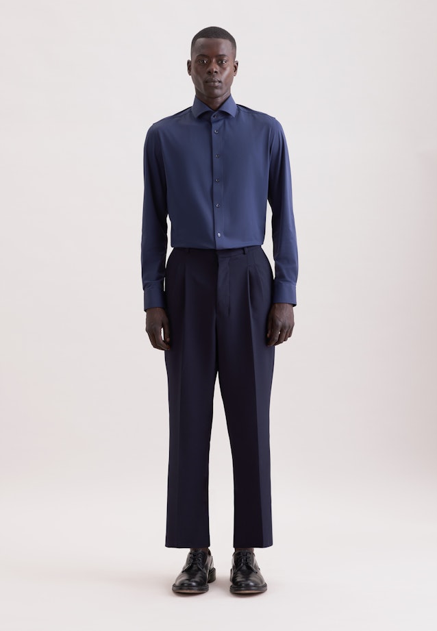 Slim Chemise Performance Uni in Bleu Foncé |  Seidensticker Onlineshop