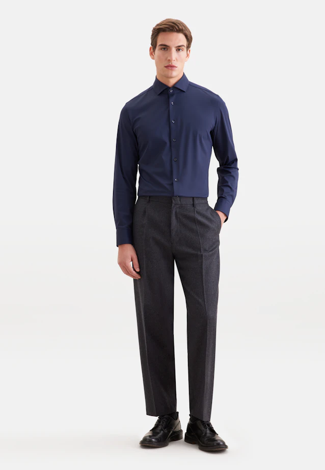 Slim Performance shirt Uni in Dunkelblau |  Seidensticker Onlineshop