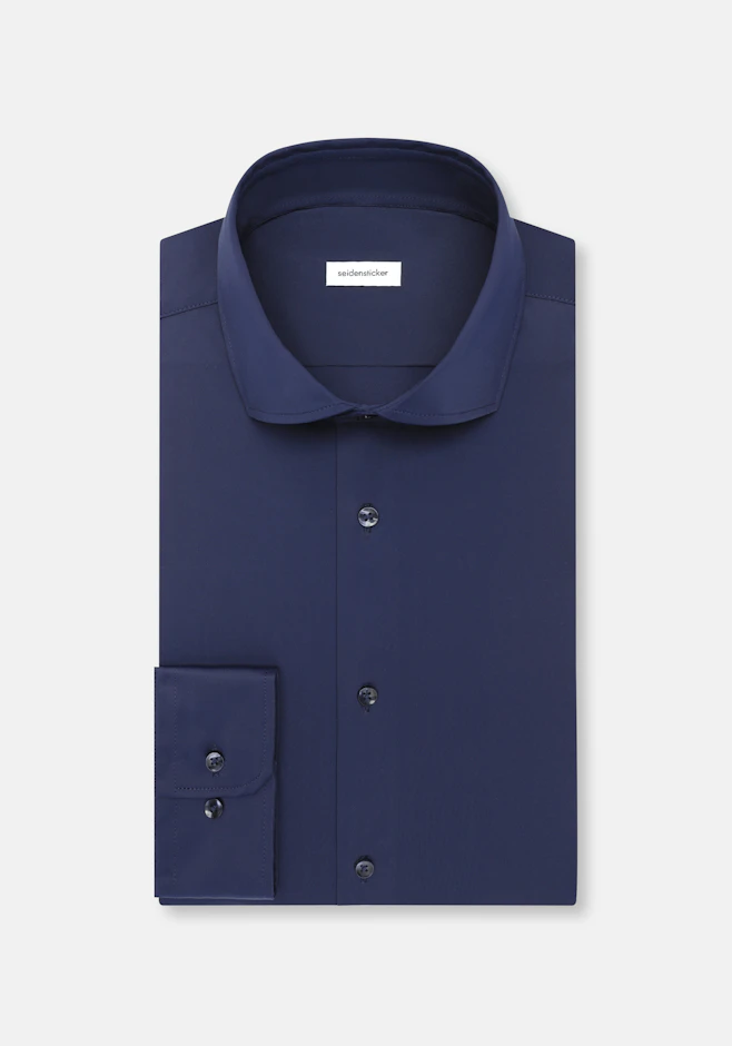 Slim Performance shirt Uni in Dunkelblau | Seidensticker online shop