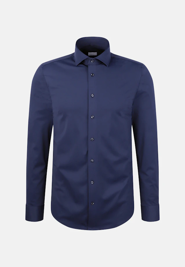 Slim Performance-Hemd Uni in Dunkelblau |  Seidensticker Onlineshop
