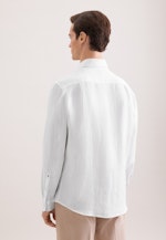 Regular Linen shirt Uni in Weiß |  Seidensticker Onlineshop