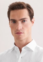 Regular Linen shirt Uni in Weiß |  Seidensticker Onlineshop