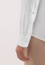 Regular Linen shirt Uni in Weiß |  Seidensticker Onlineshop