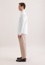 Regular Linen shirt Uni in Weiß |  Seidensticker Onlineshop