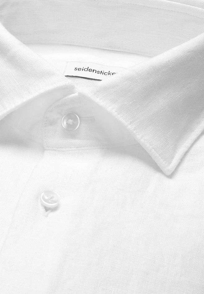 Regular Chemise en lin Uni dans Blanc | Boutique en ligne Seidensticker