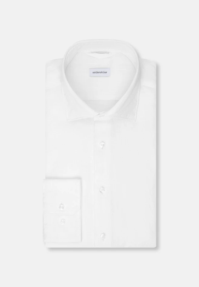Regular Chemise en lin Uni dans Blanc | Boutique en ligne Seidensticker