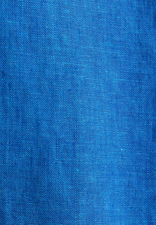 Regular Linen shirt Uni in Mittelblau |  Seidensticker Onlineshop
