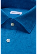 Regular Linen shirt Uni in Mittelblau |  Seidensticker Onlineshop