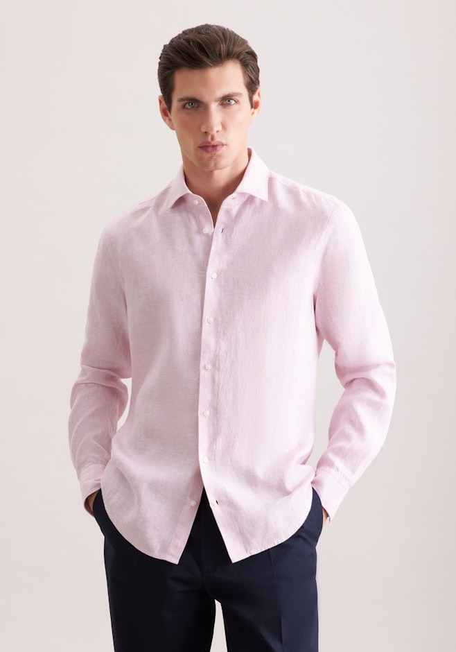 Regular Chemise en lin Uni dans Rose Fuchsia | Boutique en ligne Seidensticker