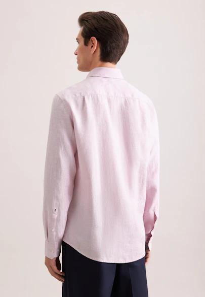 Regular Leinenhemd Uni in Rosa |  Seidensticker Onlineshop
