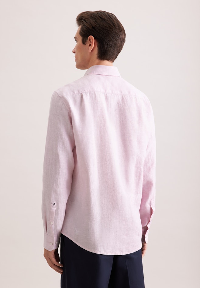 Regular Leinenhemd Uni in Rosa | Seidensticker Onlineshop