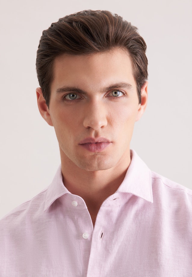 Regular Leinenhemd Uni in Rosa |  Seidensticker Onlineshop