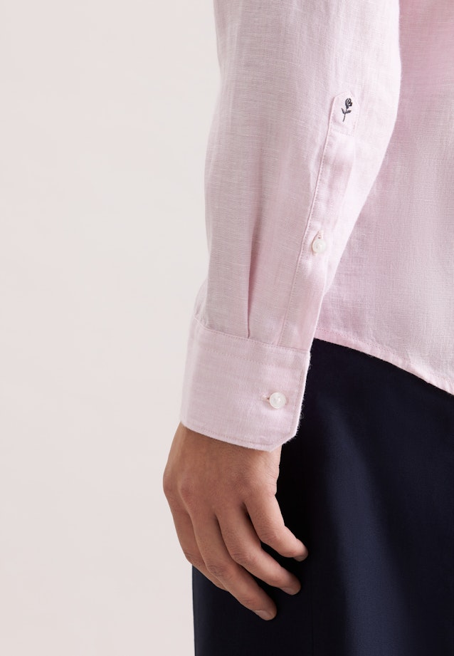 Regular Leinenhemd Uni in Rosa |  Seidensticker Onlineshop