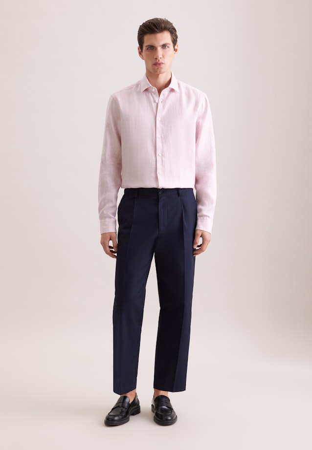 Regular Leinenhemd Uni in Rosa |  Seidensticker Onlineshop