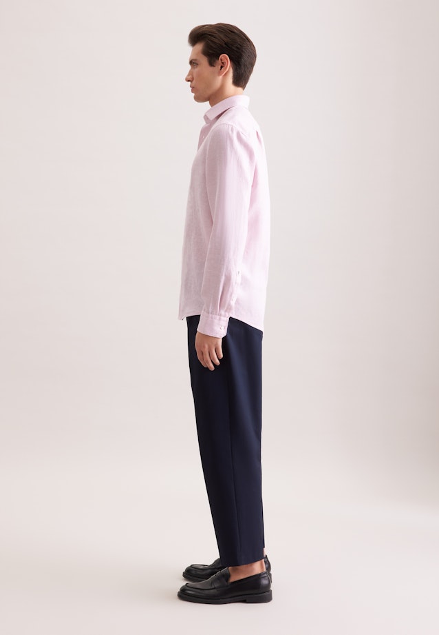 Regular Leinenhemd Uni in Rosa |  Seidensticker Onlineshop