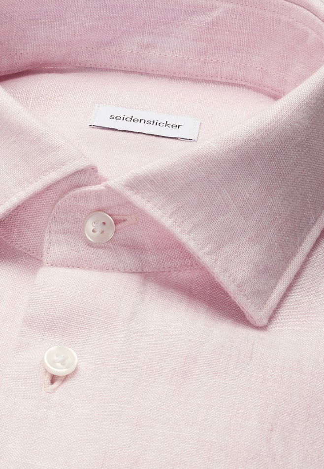 Regular Leinenhemd Uni in Rosa | Seidensticker Onlineshop