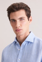 Regular Leinenhemd Uni in Mittelblau |  Seidensticker Onlineshop