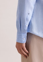Regular Leinenhemd Uni in Mittelblau |  Seidensticker Onlineshop
