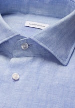 Regular Leinenhemd Uni in Mittelblau |  Seidensticker Onlineshop