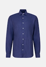 Regular Linen shirt Uni in Dunkelblau |  Seidensticker Onlineshop