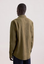 Regular Leinenhemd Uni in Grün |  Seidensticker Onlineshop