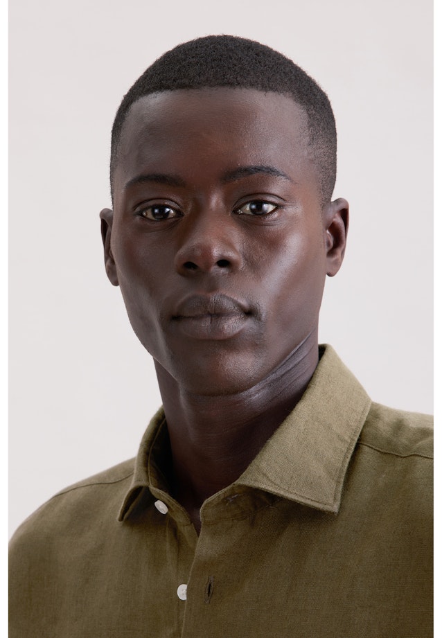 Regular Leinenhemd Uni in Grün |  Seidensticker Onlineshop