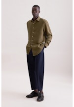 Regular Leinenhemd Uni in Grün |  Seidensticker Onlineshop
