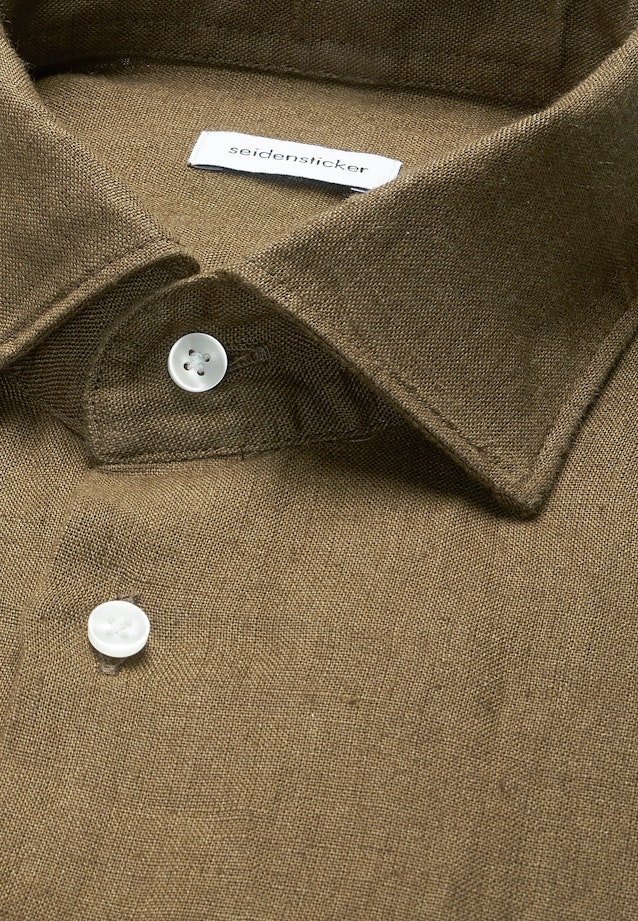 Regular Leinenhemd Uni in Grün |  Seidensticker Onlineshop
