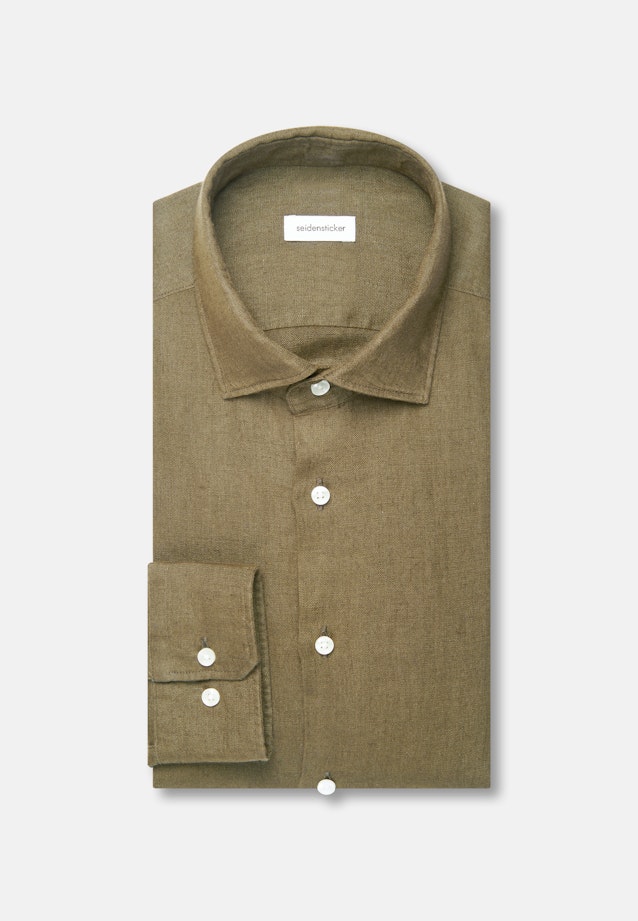 Regular Leinenhemd Uni in Grün |  Seidensticker Onlineshop