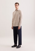 Regular Linen shirt Uni in Beige |  Seidensticker Onlineshop