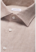Regular Linen shirt Uni in Beige |  Seidensticker Onlineshop