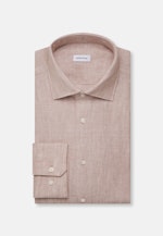 Regular Linen shirt Uni in Beige |  Seidensticker Onlineshop