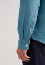 Regular Leinenhemd Uni in Türkis |  Seidensticker Onlineshop