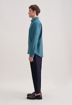 Regular Leinenhemd Uni in Türkis |  Seidensticker Onlineshop