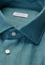 Regular Leinenhemd Uni in Türkis |  Seidensticker Onlineshop