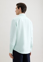 Regular Linen shirt Uni in Grün |  Seidensticker Onlineshop