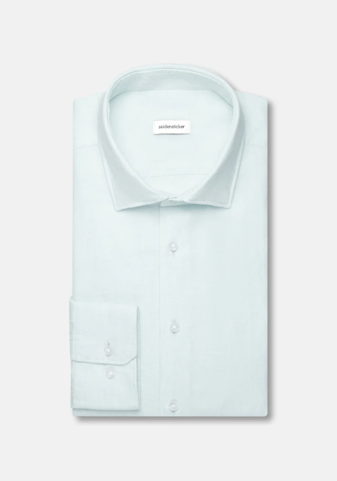 Regular Chemise en lin Uni dans Vert | Boutique en ligne Seidensticker