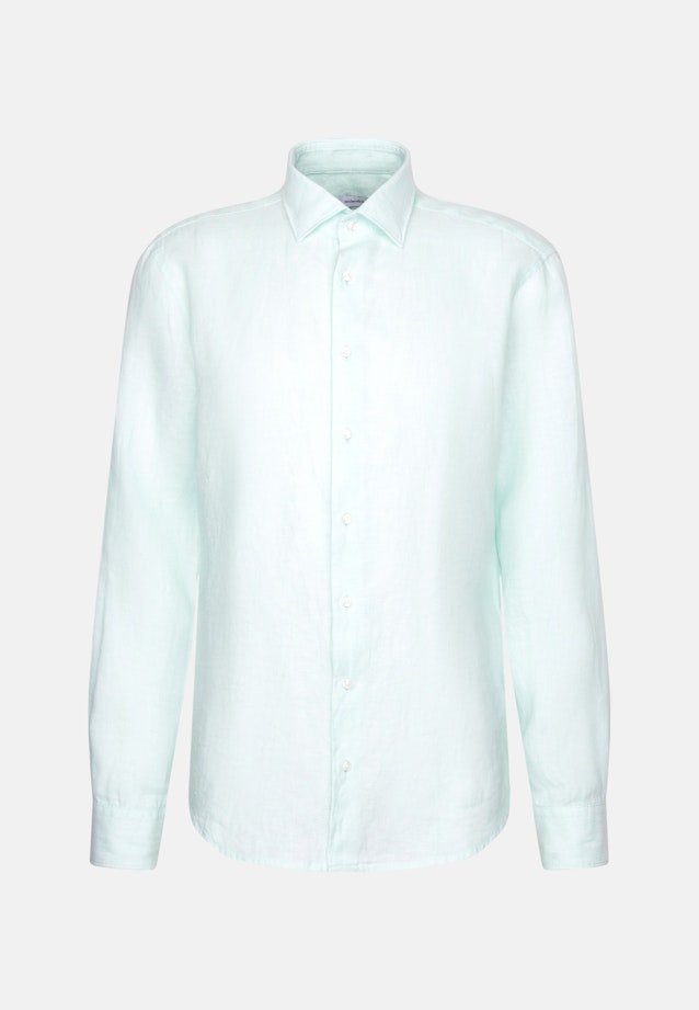Regular Chemise en lin Uni in Vert |  Seidensticker Onlineshop