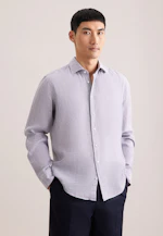 Regular Chemise en lin Uni in Gris |  Seidensticker Onlineshop