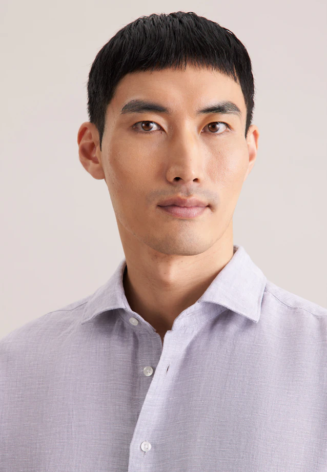 Regular Chemise en lin Uni in Gris |  Seidensticker Onlineshop