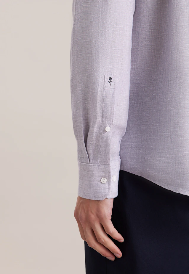 Regular Chemise en lin Uni in Gris |  Seidensticker Onlineshop