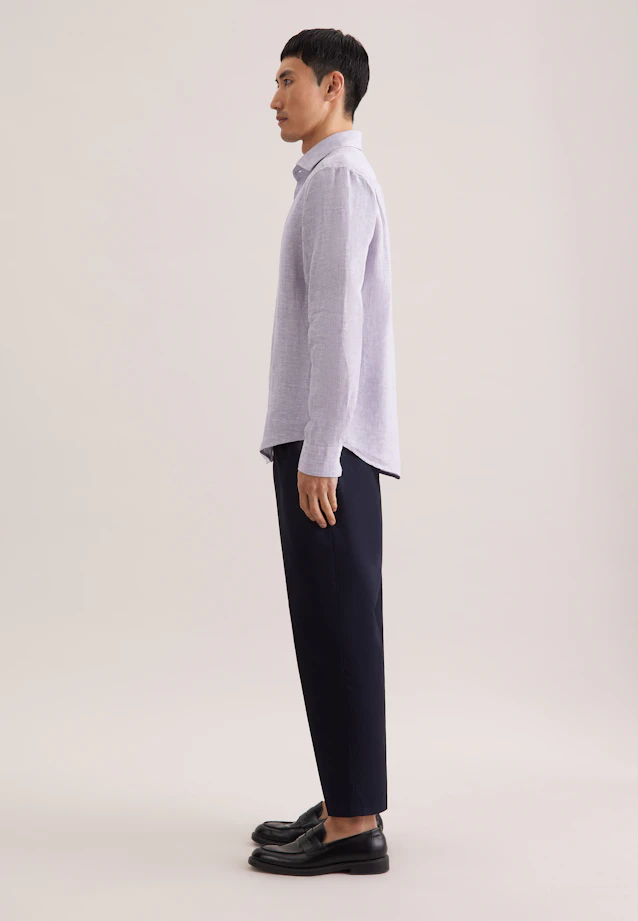 Regular Chemise en lin Uni in Gris |  Seidensticker Onlineshop