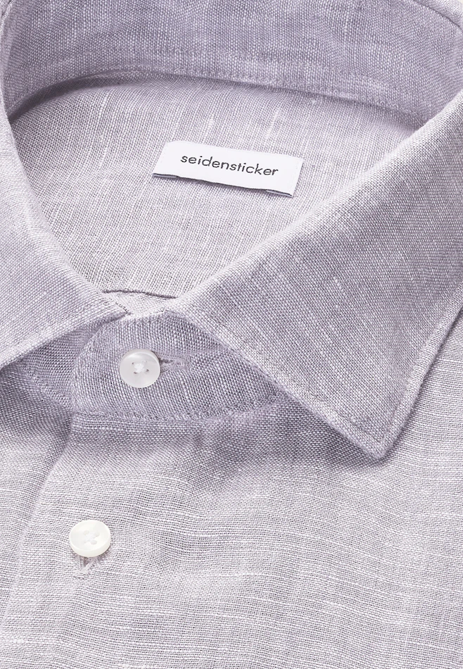 Regular Chemise en lin Uni dans Gris | Boutique en ligne Seidensticker