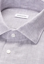 Regular Chemise en lin Uni in Gris |  Seidensticker Onlineshop