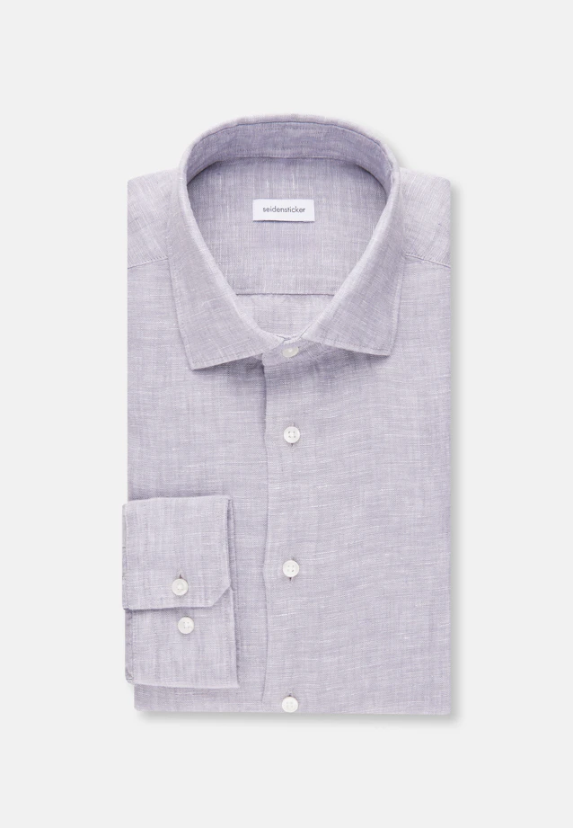 Regular Chemise en lin Uni in Gris |  Seidensticker Onlineshop